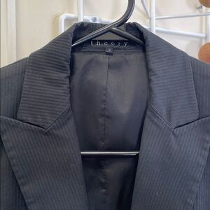 theory - Pinstriped Preppy Blazer - Black - 0